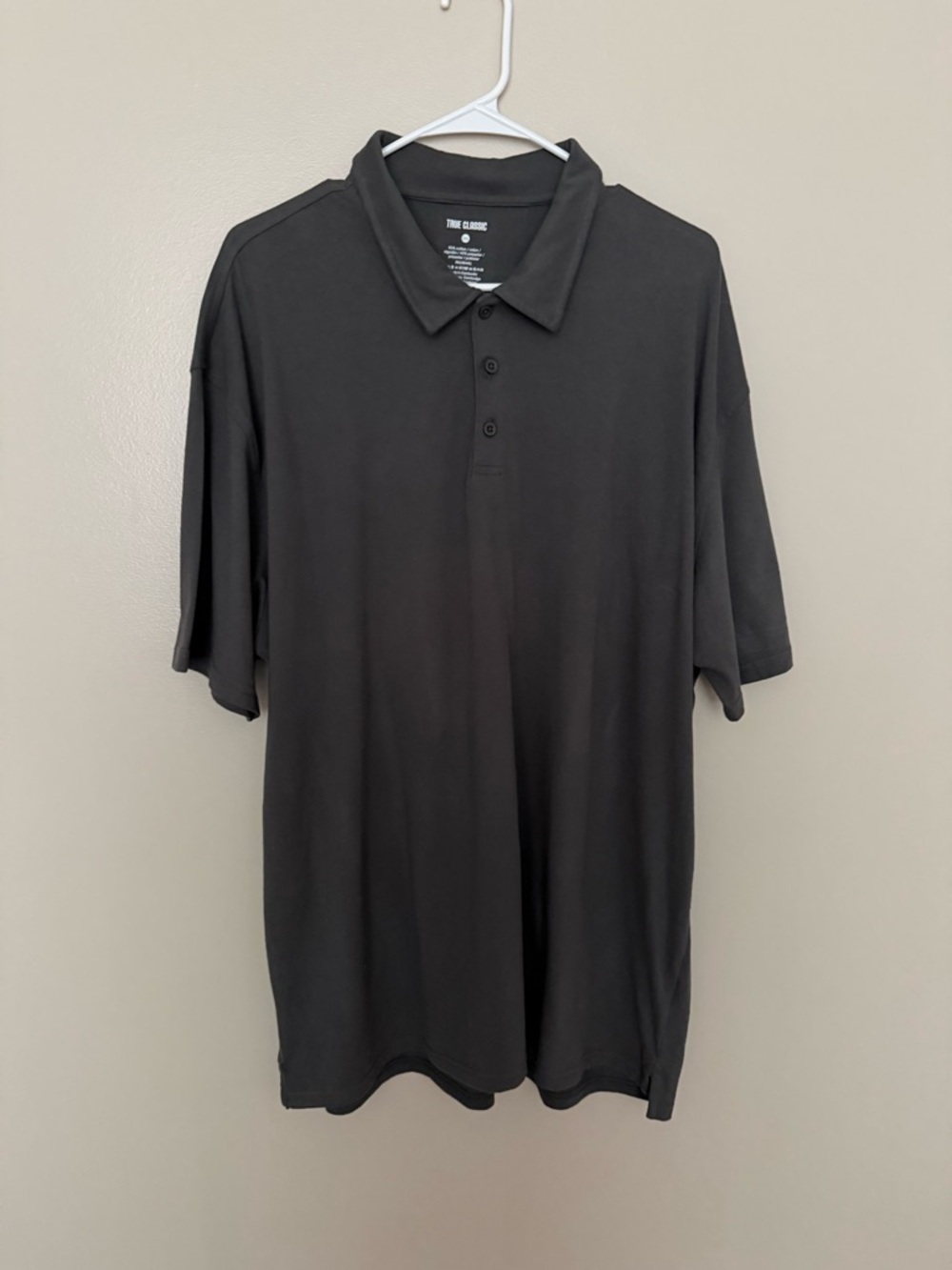 Men's Charcoal Gray Polo Shirt - True Classic Collared Short Sleeve